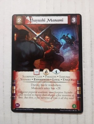 L5R Legend of the Five Rings CCG Bayushi Manami 53 Gates Of Chaos Uncommon 2013 - Image 1 of 2