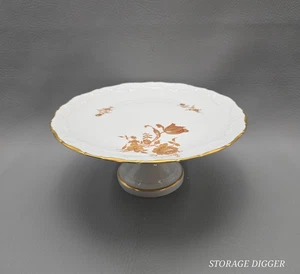 Vintage Limoges Frankreich Gold Rosen Fuß Sockel Runde Kuchenplatte Ständer 10,75" - Bild 1 von 12