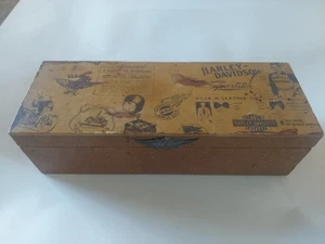 Harley Davidson Motor Cycles Wood Collector Box 11 x 4 x 3.5 - Picture 1 of 6
