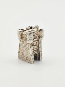 Vintage 925 Sterling Silber Schloss Charm Anhänger  - Bild 1 von 3