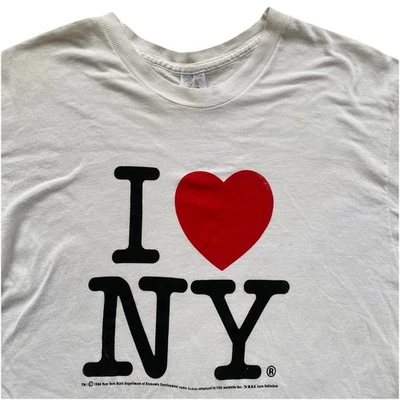 Vintage 90s I Love New York T Shirt Large White NYC New York City Heart - Image 1 of 4