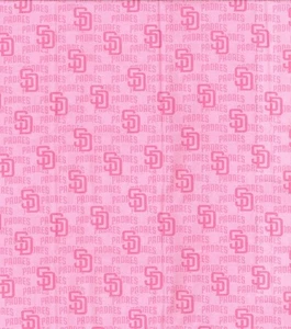 San Diego Padres rosa Stoff Baumwolle MLB Baseball Handwerk Quilt selten 1/2 Yard - Bild 1 von 1