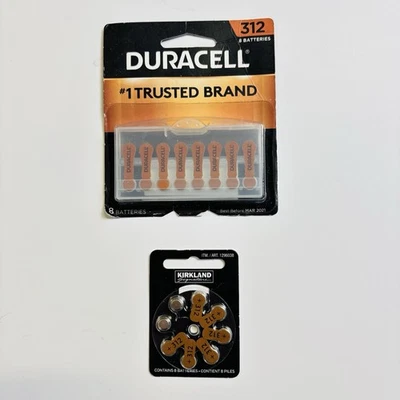 Baterías para audífonos Duracell & Kirkland talla 312 2 paquetes 16 baterías ex 3/2021 Foto 1 de 4