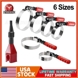 SPARKWHIZ Retractable Fuel Funnel Adjustable Oil Filter Removal Tool Set 6 Sizes - Bild 1 von 9
