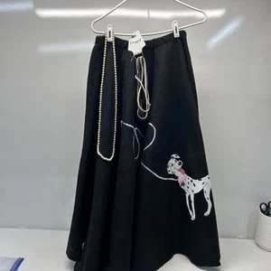 Women's Black Felt Poodle Skirt/ Women's Halloween Costume with accessories - Picture 1 of 5