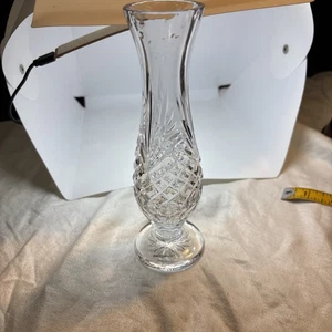 WEDGWOOD Lead Crystal Yugoslavia Majesty Pattern  Bud Vase 7 1/2" Stamped - Picture 1 of 7