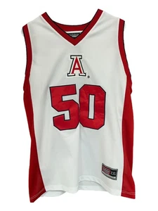 Arizona Wildcats Basketball Jersey Men's Large White Red Embroidered Sewn #50 - Picture 1 of 8