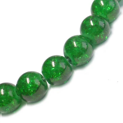 Glasperlen Crackle rund 8 mm grün ca. 105 Perlen Spacer nenad-design - Bild 1 von 4