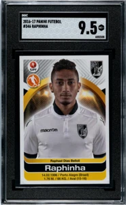 2016 Panini Futebol Stickers Raphinha ROOKIE #346 SGC 9.5 MINT+ (POP 4, 2^) - Picture 1 of 2