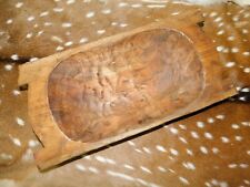 Carved Wooden Dough Bowl Primitive Wood Trencher Tray Rustic Home Decor  19 5/8"