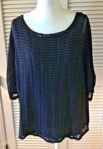 NOTATIONS WOMAN schwarze Tunika Bluse Top mit angenähtem Tank 2X elegant - Bild 1 von 7