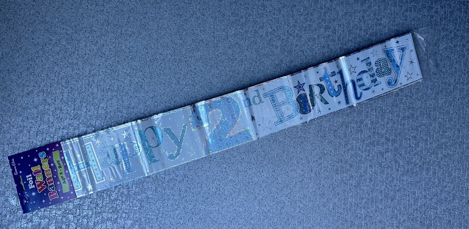 Banner 2º Cumpleaños - Azul Pálido - Hombre - Mujer - Holográfico - Bebé Niño Foto 1 de 1