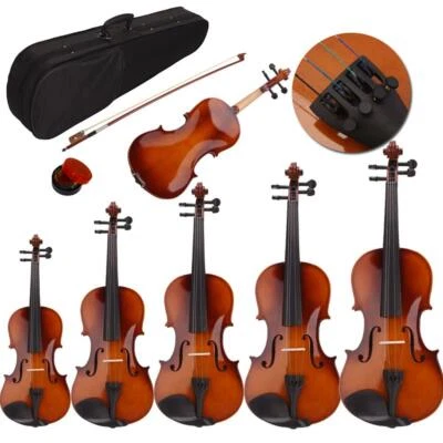 1/8, 1/4, 1/2, 3/4,Violin Set for Kids Beginners Students W/Hard Case, Rosin,Bow - Image 1 of 4