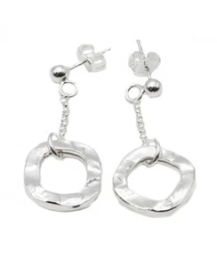 Orecchini lunghi con ciondolo charm pendente in argento 925 Made in Italy - Foto 1 di 4