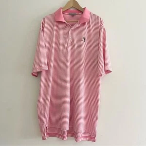 Peter Millar Sommer Komfort Polo XL Herren Cassique Golfplatz rosa weiß Elasthan - Bild 1 von 7