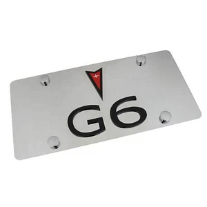 Placa de matrícula Pontiac con logotipo doble G6 (cromo) - Imagen 1 de 4