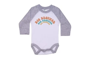 BIG BROTHER BABY ROMPER, Big Brother Rainbow, INFANT BODYSUIT, RAGLAN, CREEPER - Picture 1 of 16