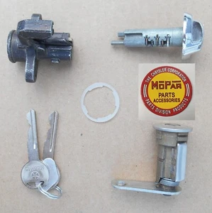 Mopar NOS trunk & glove locks Cuda Barracuda Sport Fury 1970-72 3419953 4049503 - Picture 1 of 4
