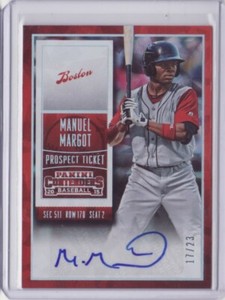 2015 Contenders Prospect Ticket Autograph Cracked Ice Manuel Margot 17/23 Auto