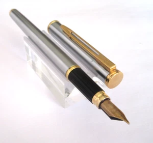 Precioso bolígrafo Waterman Exclusive cromo bolígrafo oro 18K A368 - Imagen 1 de 10