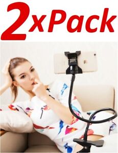2x Flexible Clip Mobile Cell Phone Holder Lazy Bed Desktop Bracket Mount Stand