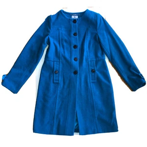 WORTHINGTON langer Midi-Mantel türkis blau blau für Damen neu mit Etikett L Wolle NEU Retro - Bild 1 von 10