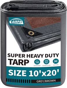 Lona de 10 x 20 pies, lona superresistente, cubierta impermeable de 20 milésimas - Imagen 1 de 12