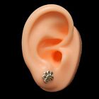 Boucles d'oreilles clous imprimées patte cristaux d'argent sterling ICYROSE enfants hypoallergéniques