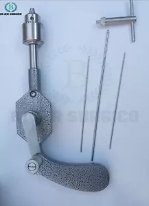 Bone universal Drill with S.S Closed Geard With Case orthopedics 5 piece set - Picture 1 of 3