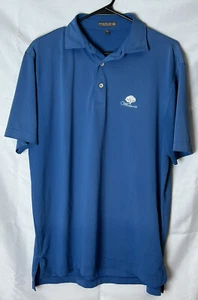 Peter Millar Mens M Summer Comfort Blue Polo Golf Shirt Lightweight Embroidered - Picture 1 of 7