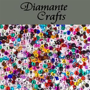 1000 x 1mm Mixed Colours Diamante Loose Flat Back Rhinestone Craft Embellishment