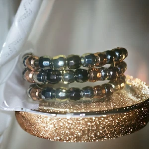 Bracelet, Multi-Strand Stretch 3-Tone Metallic 3 Strand - Picture 1 of 4