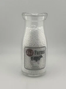 J & J Farms Glass Milk Bottle Beatrice Nebraska Half Pint 5.25” - Picture 1 of 4