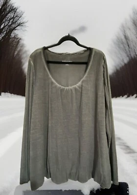 Top de popelina globo gris carbón Soft Surroundings para mujer talla 3X Foto 1 de 4