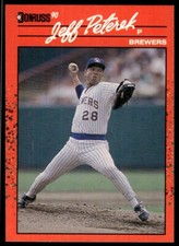 1990 Donruss Baseball Card Jeff Peterek Rookie Milwaukee Brewers #530