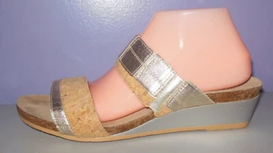 NAOT Royalty Radiant Gold/Cork Banded Wedge Sandals Size 41 Euro 10-10.5 US - Picture 1 of 7