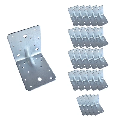 24x Escuadras de unión metálicas reforzadas 105mm (2.0mm) – Soportes esquina L - Imagen 1 de 4