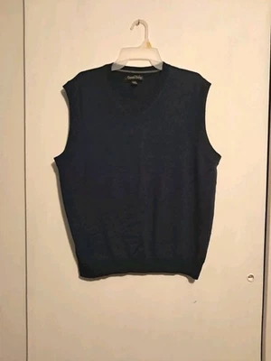 Chaleco Suéter Vintage Kenneth Roberts Platino 100% Lana Azul Oscuro Lg Muy Suave Foto 1 de 4