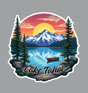 Imán de nevera o pegatina para computadora portátil Lake Tahoe - Imagen 1 de 18