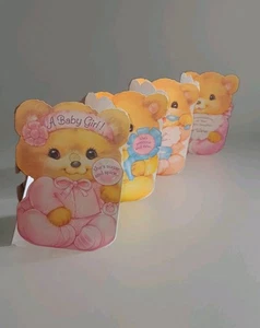 Unused Greeting Card & Env New Baby Girl  ~  7-Trifold Stabmnd Up Die Cut ~ Cute - Picture 1 of 14