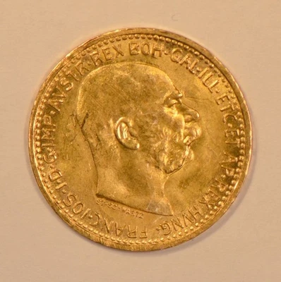 1912 Austria 10 Corona Gold Coin for Franz Joseph I - Image 1 of 4