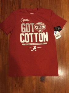 NWT 2015 Alabama Crimson Tide Cotton Bowl Playoff Tshirt Medium Red 289c Apparel - Picture 1 of 4