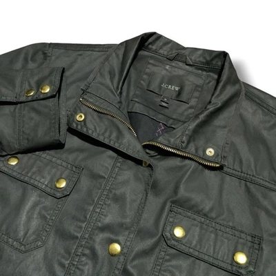 Chaqueta de campo J Crew para mujer con botones Downtown talla XL militar utilitaria negra *Leer Foto 1 de 4