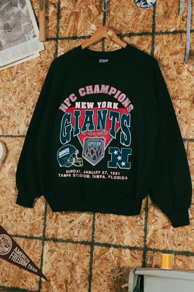 Sudadera Unisex De Colección Años 90 1991 NY Giants NFC Champs Cuello Redondo RM2307 Foto 1 de 1