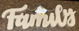 "Family" MDF Wood Craft Hanging Sign Unfinished 15 1/4" X5 1/2" - Picture 1 of 3