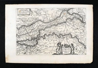 1696 Colom Map Meuse Waal Rhine Nimmegen Arnhem Tiel Hertogenbosch Netherlands - Image 1 of 4