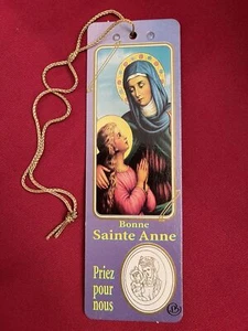 Praycard Publication Bookmarker Sainte Anne "Priez pour nous" French - Picture 1 of 2