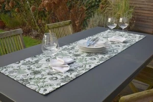 Table Runner Provence 50x160 CM Light Grey Green Jacquard Gobelinart from France - Picture 1 of 7
