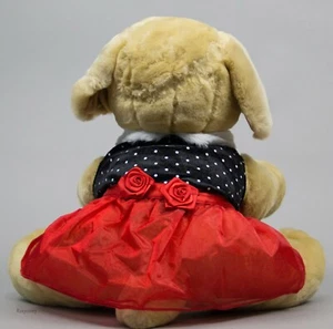 Christmas Holiday Time Black Red Polka Dot Dress Pet Dog Coat XXSmall 6-8 in - Picture 1 of 2