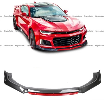 For Chevrolet Corvette Front Bumper Lip Spoiler Splitter Carbon Fiber Red Foto 1 de 4
